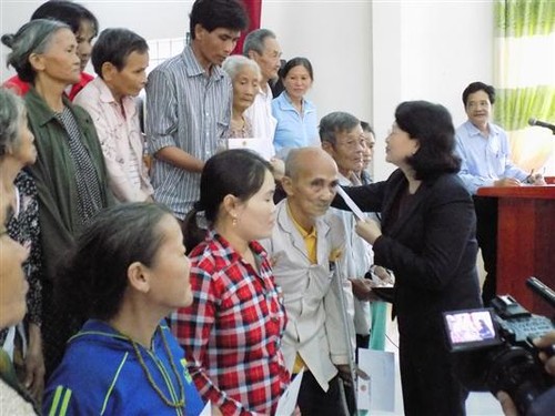 Vize-Staatspräsidentin besucht die von Überschwemmung betroffenen Provinzen - ảnh 1